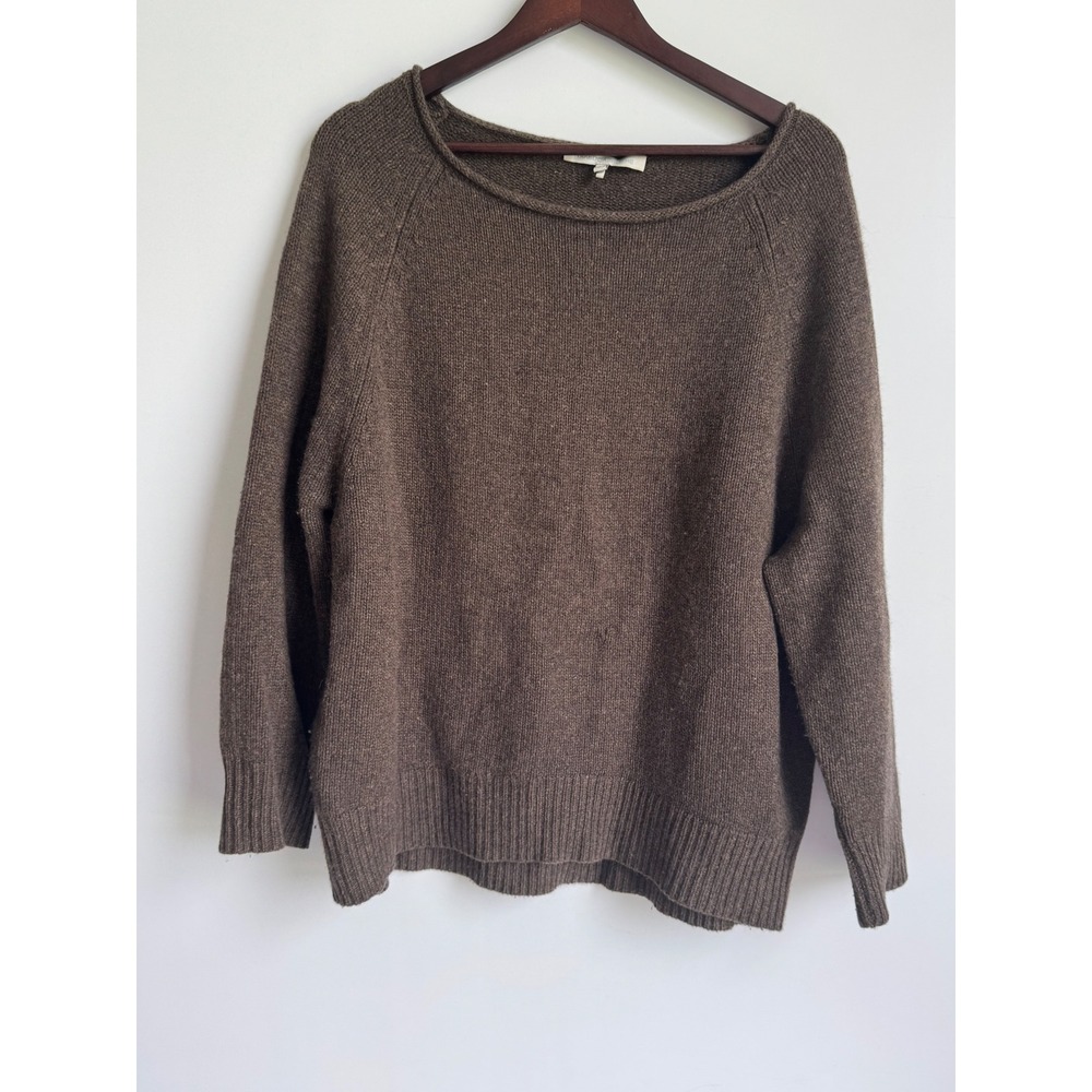Nakedcashmere Truffle Brown 100% Cashmere Sweater Minimalist Luxury Medium lux